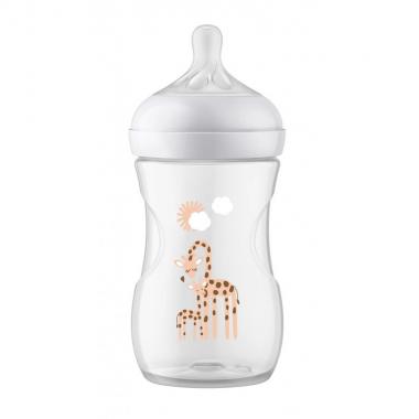 Philips Пляшечка Avent для годування Natural Природний Потік, 260 мл.1 шт. Жираф