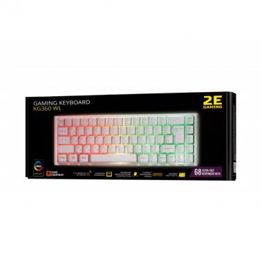 2E Gaming Клавіатура ігрова KG360 RGB 68key WL White Ukr