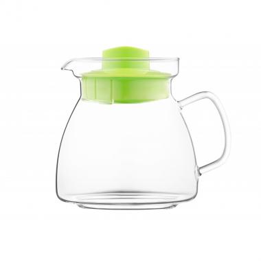 Termisil Tea pot Maja, 1250ml, barrel, borosilicate glass+plastic, lime