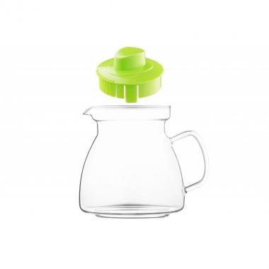 Termisil Tea pot Maja, 1250ml, barrel, borosilicate glass+plastic, lime
