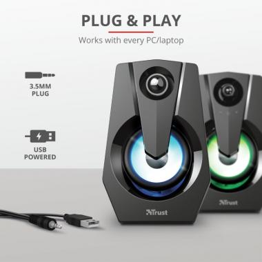 Trust 2.0 Ziva RGB Illuminated Black