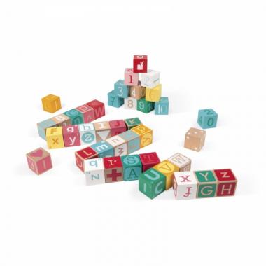 Janod Cube puzzle - Letters and numbers (40 pcs.)