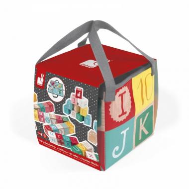 Janod Cube puzzle - Letters and numbers (40 pcs.)
