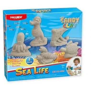 PAULINDA Песок для творчества Sandy clay Морская жизнь-животные 300г 5 ед.