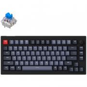 Keychron V1 ANSI 75% 84 Key Carbon Black Full Assembled Knob Blue Switch RGB HotSwap Gateron G pro Mechanical Wired Normal Profile QMK Custom Keyboard