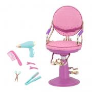 Our Generation SALON CHAIR W/ ACC’Y (PURPLE W/ HEART PATTERN) BD35107Z