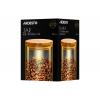 ARDESTO Банка для зберігання Golden Moon, кругла, 540 мл, скло, бамбук