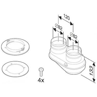 Bosch Adapter AZ 468 for connecting separate chimneys