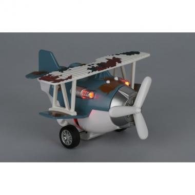 Same Toy Літак металевий інерційний Aircraft зі світлом і звуком (синій)