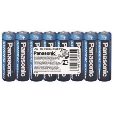 Panasonic Battery GENERAL PURPOSE Zinc Carbon AA(R6) Shrink, 8 pcs.