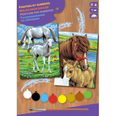 Sequin Art Craft kit PAINTING BY NUMBERS JUNIOR-PAIRS Horses