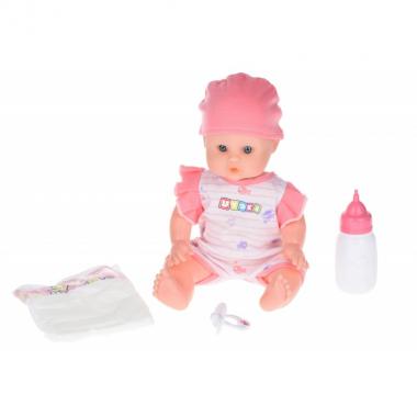Same Toy Baby doll in white clothes with accessories and sound (35 cm)
