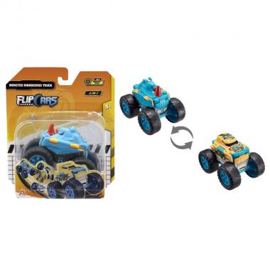 Flip Cars 2-in-1 Flip Vehicle- Monster Rhinoceros Truck
