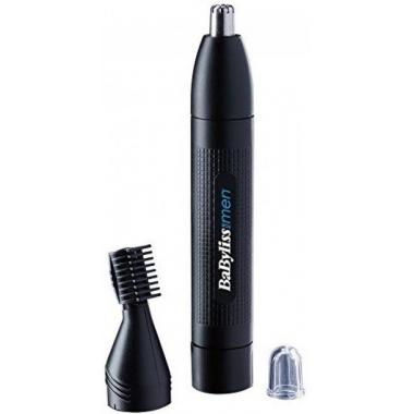 BaByliss Триммер для стрижки волос в носу и ушах, 2 насадки, черный