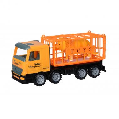 Same Toy Inertial toy car Super Combination Truck (yellow) for animal transportation