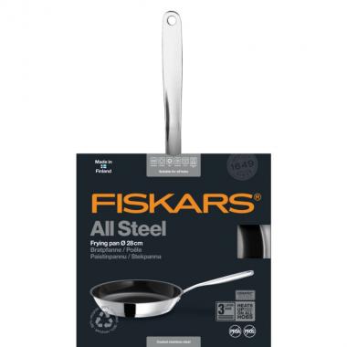 Fiskars Frying pan All Steel, 28см, cover Сeratec, induction, inox