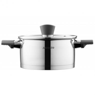 ARDESTO Casserole Gemini, glass lid, 2.1 l, stainless steel