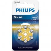 Philips Battery Zinc air ZA10(10A, AC230E/EZ, PR230, PR70, DA10) blister, 6