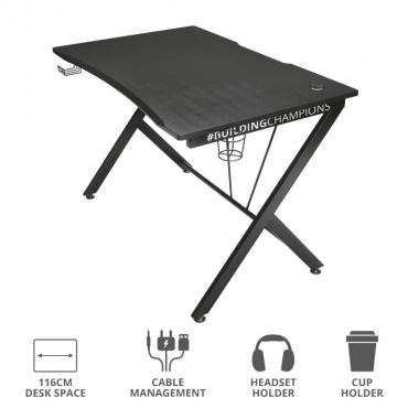 Trust Игровой стол GXT711 DOMINUS DESK BLACK