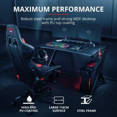 Trust Игровой стол GXT711 DOMINUS DESK BLACK