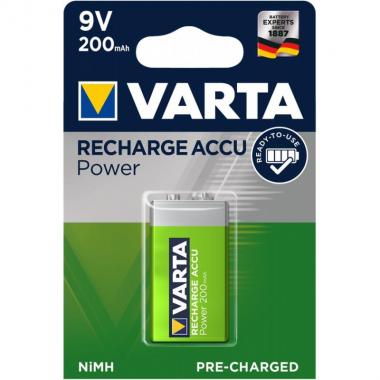 VARTA Акумулятор NI-MH Power 6F22((6LR61, MN1604, MX1604, Крона) 9V 200 мАг, 1 шт. Код