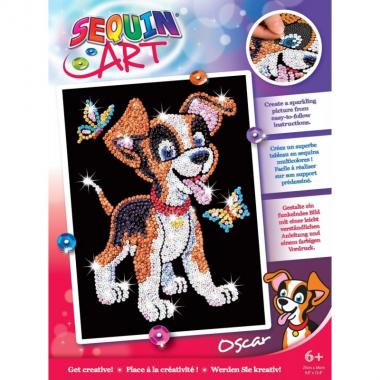 Sequin Art Craft set RED - Oscar Puppy