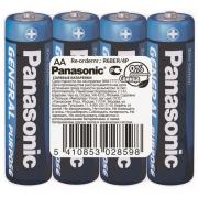 Panasonic Battery GENERAL PURPOSE Zinc Carbon AA(R6) Shrink, 4 pcs.