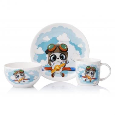 ARDESTO Набір дитячого посуду Panda pilot 3 пр., порцеляна