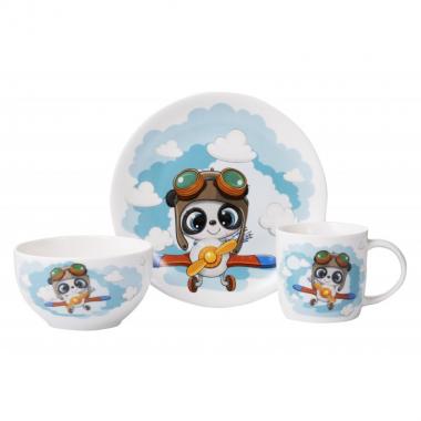 ARDESTO Набір дитячого посуду Panda pilot 3 пр., порцеляна