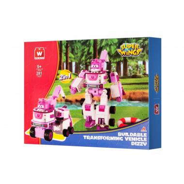 Super Wings Конструктор-трансформер Small Blocks 2-in-1 Buildable Transforming Vehicle Dizzy, Діззі
