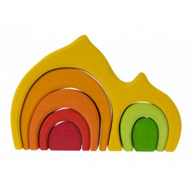 nic Wooden blocks - Gable house (yellow)