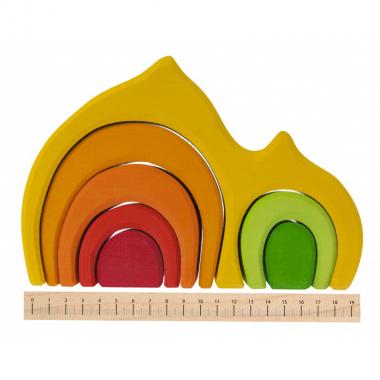 nic Wooden blocks - Gable house (yellow)