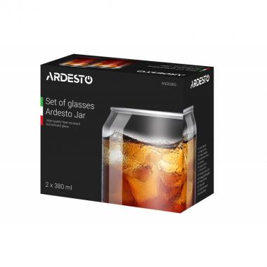 ARDESTO Набір склянок Jar, 380 мл, H 12 см, 2 шт., боросилікатне скло