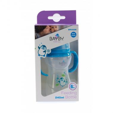 Bayby Бутылочка для кормления 240 мл 6м+ синяя