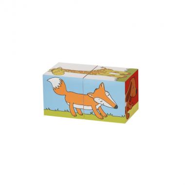 goki Wooden cube puzzle - Animals