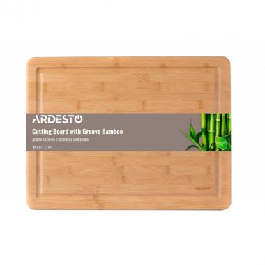 ARDESTO Дошка кухонна Midori з жолобом, 40*30*1.9 см, бамбук
