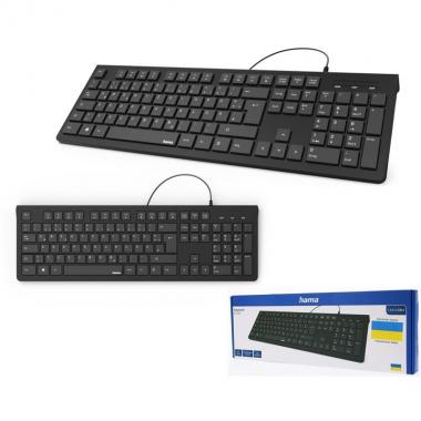 HAMA Keyboard KC-200 105key, USB-A, EN/UKR, black