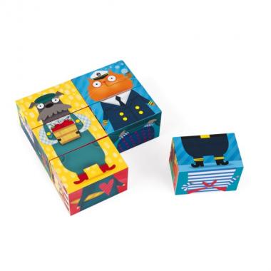 Janod Cube puzzle - Dog & Cat (6 pcs.)