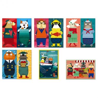Janod Cube puzzle - Dog & Cat (6 pcs.)