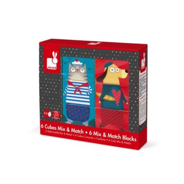 Janod Cube puzzle - Dog & Cat (6 pcs.)