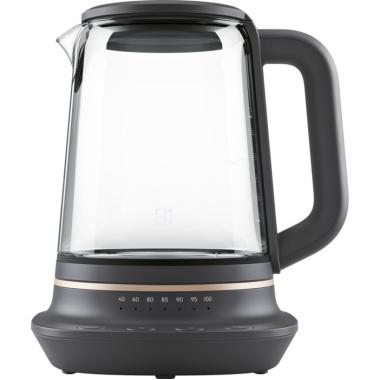 Electrolux Electric kettle, 1,7L, Strix, glass, with teapot, black