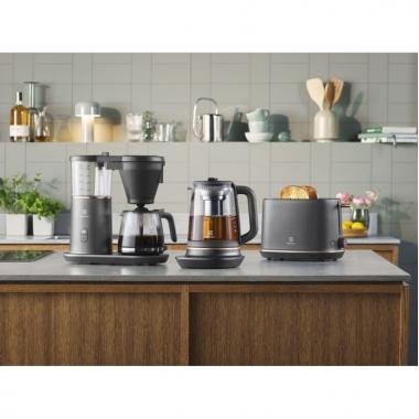 Electrolux Electric kettle, 1,7L, Strix, glass, with teapot, black