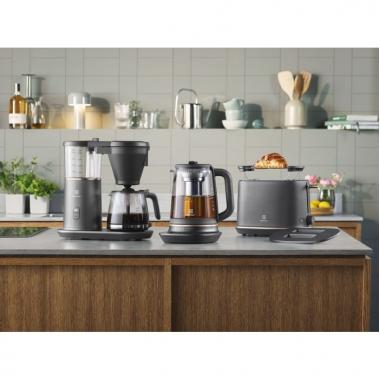 Electrolux Electric kettle, 1,7L, Strix, glass, with teapot, black