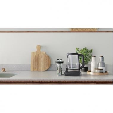 Electrolux Electric kettle, 1,7L, Strix, glass, with teapot, black