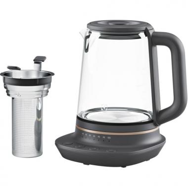 Electrolux Electric kettle, 1,7L, Strix, glass, with teapot, black