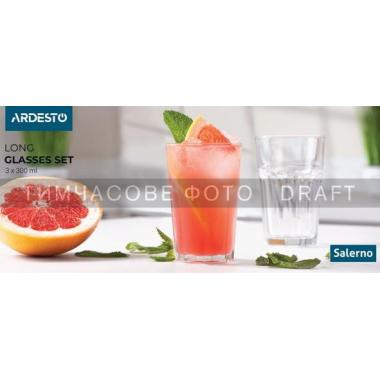 ARDESTO Набір склянок високих Salerno 300 мл, 3 шт., скло