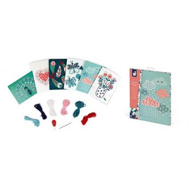 Janod Creative kit Postcards. Embroidery