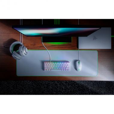 Razer Клавиатура Huntsman Mini Mercury Ed. RGB 61key Purple Switch USB EN White