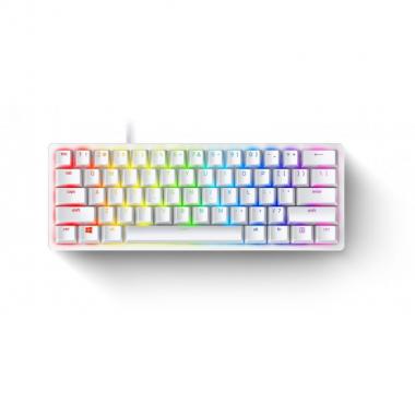 Razer Клавиатура Huntsman Mini Mercury Ed. RGB 61key Purple Switch USB EN White