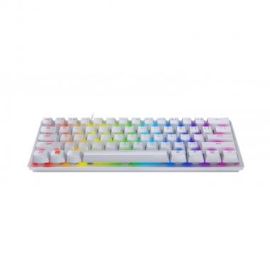 Razer Клавиатура Huntsman Mini Mercury Ed. RGB 61key Purple Switch USB EN White
